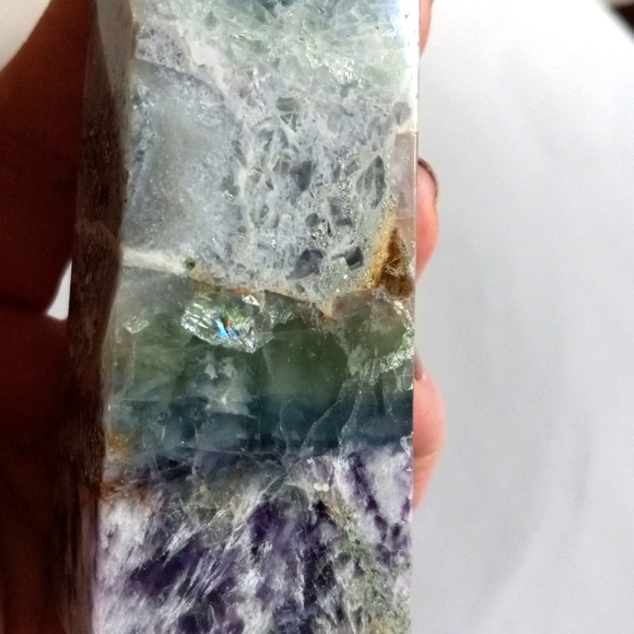 Beautiful Feather Fluorite with Rainbows Crystal Tower. - Picture 9 of 13